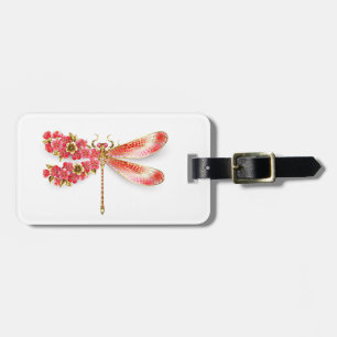 Flower dragonfly with jewellery sakura luggage tag