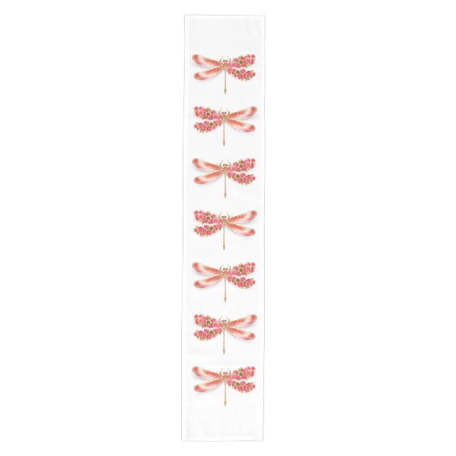 Flower dragonfly with jewellery sakura medium table runner (Front)