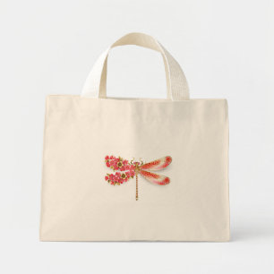Flower dragonfly with jewellery sakura mini tote bag