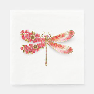 Flower dragonfly with jewellery sakura napkin