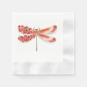 Flower dragonfly with jewellery sakura napkin