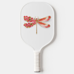Flower dragonfly with jewellery sakura pickleball paddle