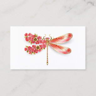 Flower dragonfly with jewellery sakura place card