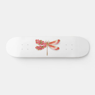 Flower dragonfly with jewellery sakura skateboard