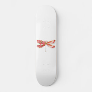 Flower dragonfly with jewellery sakura skateboard