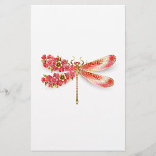 Flower dragonfly with jewellery sakura stationery