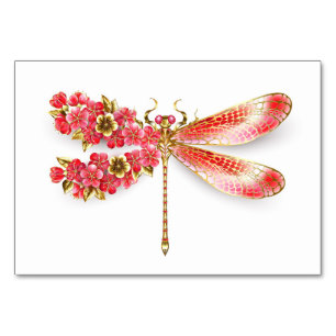 Flower dragonfly with jewellery sakura table number