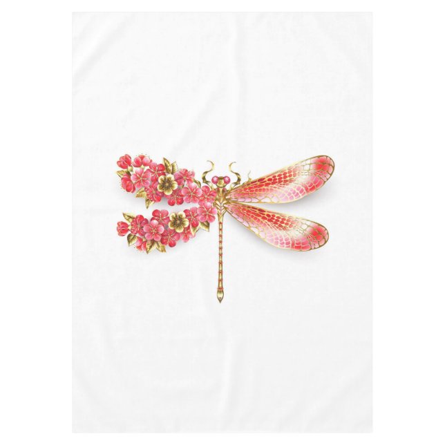 Flower dragonfly with jewellery sakura tablecloth (Front)
