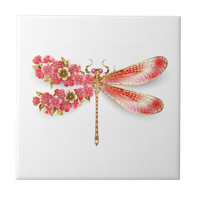 Flower dragonfly with jewellery sakura tile (Front)