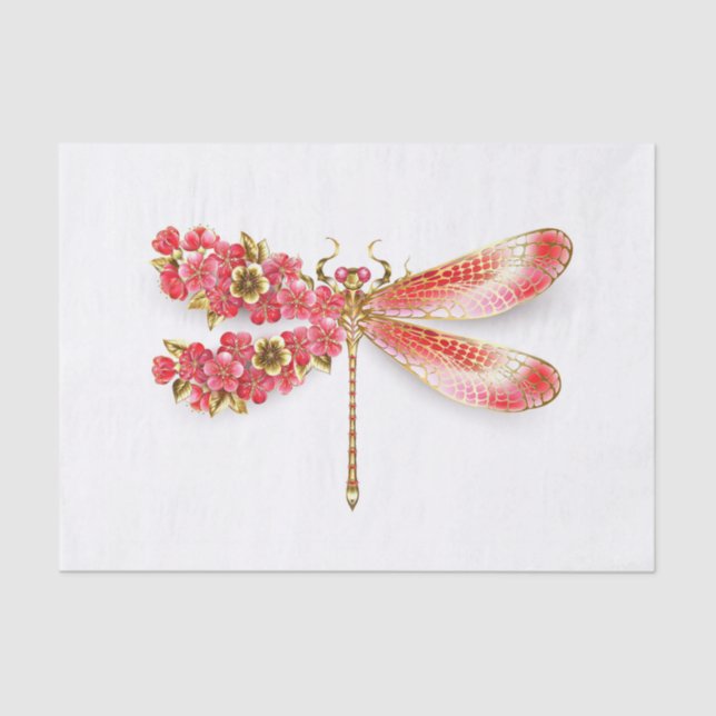 Flower dragonfly with jewellery sakura tissue paper (Front)
