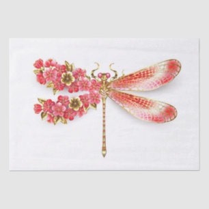 Flower dragonfly with jewellery sakura tissue paper