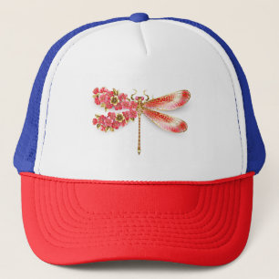 Flower dragonfly with jewellery sakura trucker hat