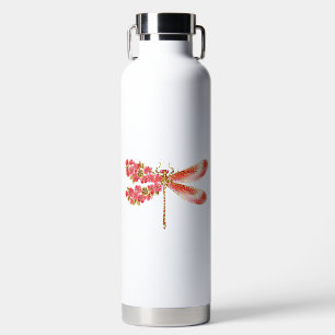 Flower dragonfly with jewellery sakura water bottle