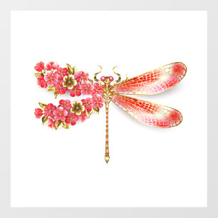 Flower dragonfly with jewellery sakura window cling