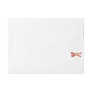 Flower dragonfly with jewellery sakura wraparound address label