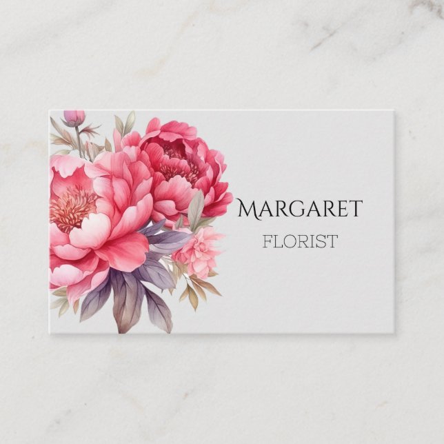 flower drawing watercolor bouquet business card (Front)