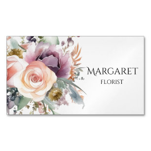 flower drawing watercolor bouquet  	Magnetic business card