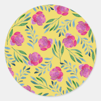 Flower Drawings Easy Classic Round Sticker