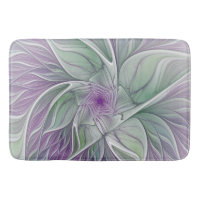 Flower Dream, Abstract Purple Green Fractal Art