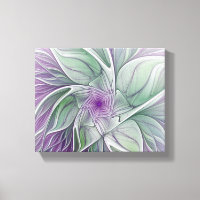 Flower Dream, Abstract Purple Green Fractal Art