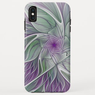 Flower Dream, Abstract Purple Green Fractal Art iPhone XS Max Case