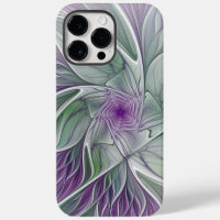 Flower Dream, Abstract Purple Green Fractal Art