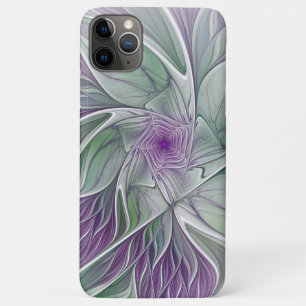 Flower Dream, Abstract Purple Green Fractal Art iPhone 11 Pro Max Case