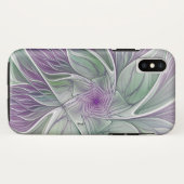 Flower Dream, Abstract Purple Green Fractal Art Case-Mate iPhone Case (Back (Horizontal))