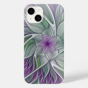 Flower Dream, Abstract Purple Green Fractal Art Case-Mate iPhone 14 Case
