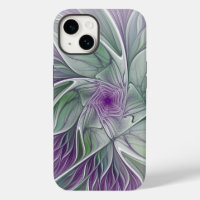 Flower Dream, Abstract Purple Green Fractal Art