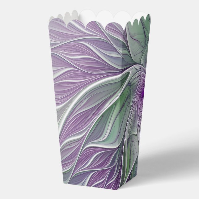 Flower Dream, Abstract Purple Green Fractal Art Favour Box (Back)