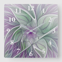 Flower Dream, Abstract Purple Green Fractal Art