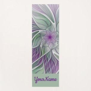 Flower Dream, Abstract Purple Green Fractal Name Yoga Mat