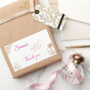 Flower Dreamy Soft Sweet 16 Birthday Gift Tag