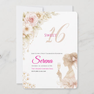 Flower Dreamy Soft Sweet 16 Birthday Invitation