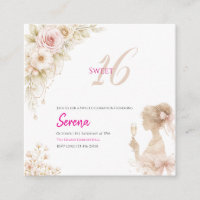 Flower Dreamy Soft Sweet 16 Birthday Invitation