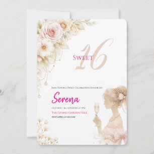 Flower Dreamy Soft Sweet 16 Birthday Invitation