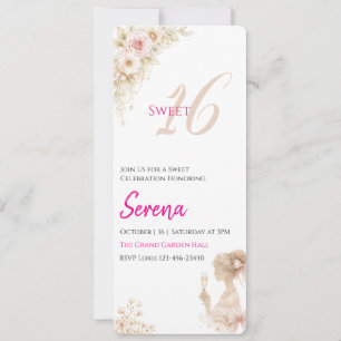 Flower Dreamy Soft Sweet 16 Birthday Note Card