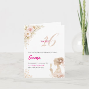 Flower Dreamy Soft Sweet 16 Birthday Note Card