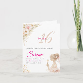 Flower Dreamy Soft Sweet 16 Birthday Note Card