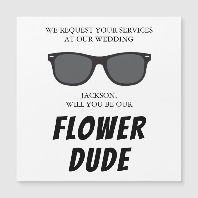 Flower Dude Proposal Card Magnet Card (Front)