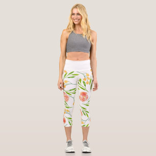 Flower Earrings Capri Leggings