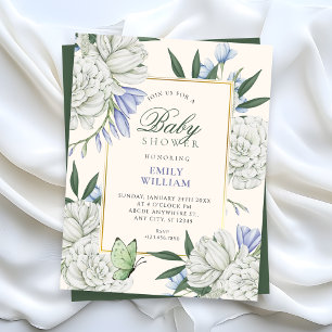 Flower elegant baby shower invitation