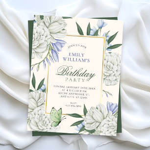 Flower elegant birthday invitation