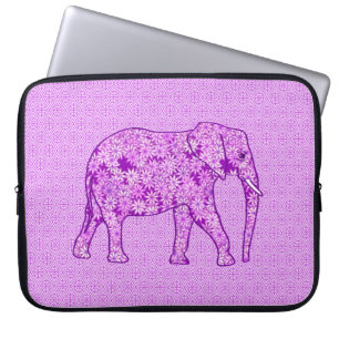 Flower elephant - amethyst purple laptop sleeve