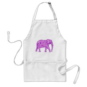 Flower elephant - amethyst purple standard apron