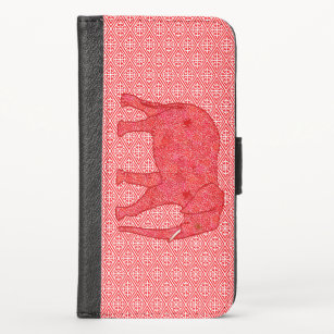 Flower elephant - deep red and coral case