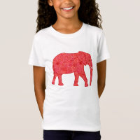 Flower elephant - deep red and coral