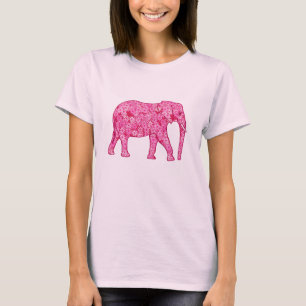 Flower elephant - fuchsia pink T-Shirt