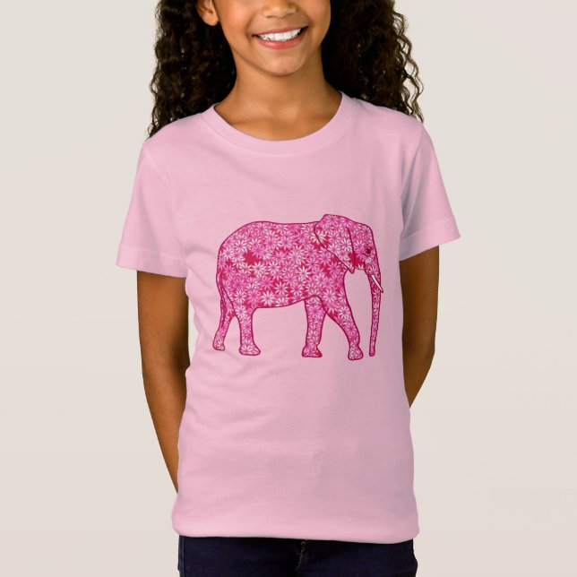 Flower elephant - fuchsia pink T-Shirt (Front)